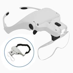STANZ (Tm) Headband Led Illuminated Head Magnifier Visor - 1X to 3.5X Zoom With 5 Detachable Lenses – Hands Free Head Worn Lig
