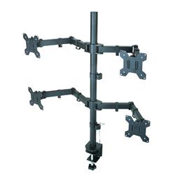 DURAMEX (Tm) Quad Four 4 Lcd Led Monitors Desk Mount Stand Fully Adjustable Up to 27