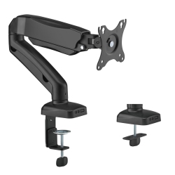 DURAMEX Mechanical Spring Single Monitor Arms Fully Adjustable Desk Mount / Articulating Stand for Lcd Screen Up to 32" Vesa Compatible C-Clamp And