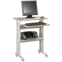 SAFCO Müv Standing Height Adjustable Wood / Metal Workstation In In Gray