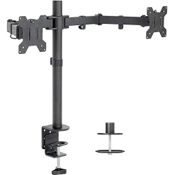 DURAMEX Dual Monitor Arms Fully Adjustable Desk Mount / Articulating Stand for 2 Lcd Screens Up to 32” Inch
