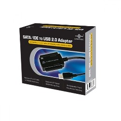 VANTEC SATA/ide to USB 2.0 Adapter Supports 2.5-Inch, 3.5-Inch, 5.25-Inch Hard Disk Drives (Black) (Cb-Isatau2)