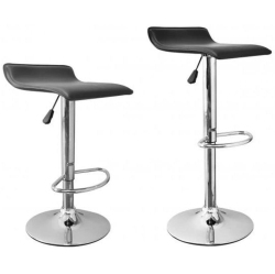 NICER INTERIOR - Nicer Furniture Faux Leather Air Lift Adjustable Metal Bar Stool In - Set Of 2 In Black