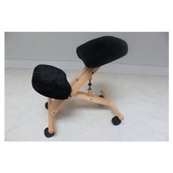 NICER INTERIOR Furniture Kneeling Chair With Memory Foam Natural Wooden Frame Fabric In Black