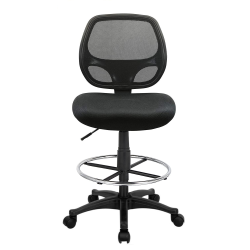 NICER INTERIOR Furniture Mid-Back Mesh Computer Drafting Chair Desk High Chair Drafting Stool With Footring In Black