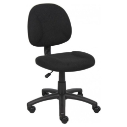 NICER INTERIOR Occ Fabric Deluxe Posture Task Chair Computer Desk Chair Office Chair Without Arms In Black