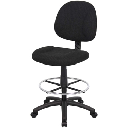 NICER INTERIOR Occ Drafting Stool With Foot Ring And No Arms In Fabric Drafting Chair In Black