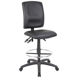NICER FURNITURE Multi-Function Leather Drafting Chair Without Arms, " Ergonomic Drafting Stool-Black Leatherette Draft Chair