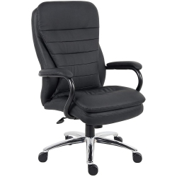 NICER INTERIOR Big And Tall Executive Office Chair for Heavy Duty Big Man Leather Or Leatherette In Black
