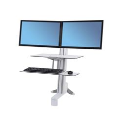 ERGOTRON Workfit-S 24" Fixed Dual Monitor Standing Desk Mount With Worksurface+ (33-349-211)