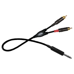 DIGIFLEX Trs to Dual Rca Cable - 6 Foot