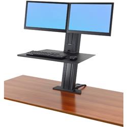 ERGOTRON Workfit-Sr Rear Mount Dual Sit-Stand Workstation (Black)