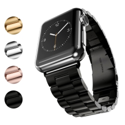 STRAPSCO Stainless Steel Link Watch Band Strap for Apple Watch Series 1/2/3/4 - 38MM - In Black