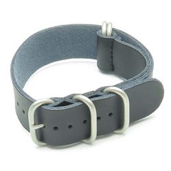 STRAPSCO Leather G10 Nato Zulu Watch Strap In Size 20MM In Black