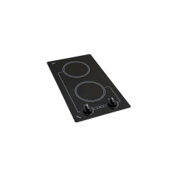 KENYON B41602 Caribbean Two Burner Electric Cooktop W/ Radiant Ribbon Elements, Smooth Glass, Analog Control, 240V Ulc In Black
