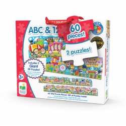 THE LEARNING JOURNEY Learning Journey 854631 Puzzle Doubles Giant Abc & 123 Trains