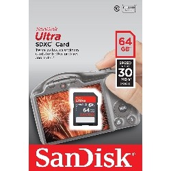 SANDISK Ultra 64GB Sdxc Class 10/uhs-1 Flash Memory Card Speed Up to 30Mb/s- Sdsdu-064G-U46 (Label May Change)