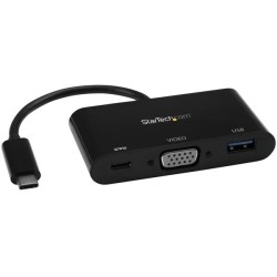 STARTECH USB-C to VGA Multifunction Adapter With Power Delivery And USB-A Port (CDp2VGAuacp)