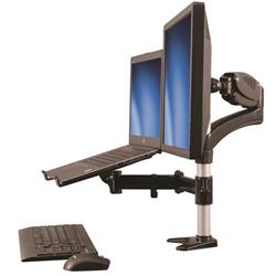 STARTECH Full Motion Articulating Arm Monitor Desk Mount With Laptop Stand (Armunonb)