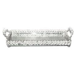 ELEGANCE Sparkle Crystal Mirror Tray - L: 15" X W: 6.75