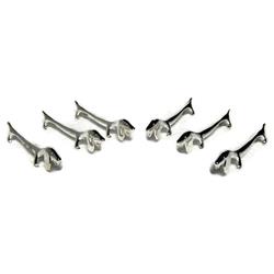 ELEGANCE Plated Dog Knife Rests Set Of 6 In Silver