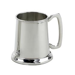 ELEGANCE Plain Pewter Plated Tankard - 16 OZ