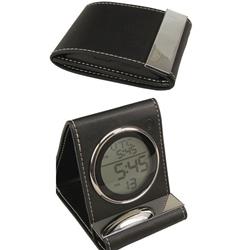 ELEGANCE Leather Travel Alarm Clock