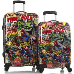 MARVEL COMICS Luggage Set Spinner Carry-On Suitcase 2 PCs Set - 26 Inch, 21 Inch