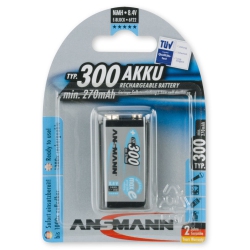 ANSMANN Nimh Rechargeable Battery 300Mah - 9V (1-Pack)