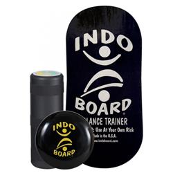 INDO BOARD Rocker Board Training Package (Black) W/ Roller & Cushion