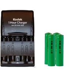 KODAK Aa / Aaa Smart Charger + 4 Aaa Nimh Batteries (1200 Mah)