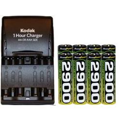 KODAK Aa / Aaa Smart Charger + 8 Aa Accupower Nimh Batteries (2900 Mah)