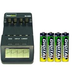 ACCUPOWER Iq-328 Aa / Aaa Lcd Charger + 4 Aaa Nimh Micro Batteries (1200 Mah)