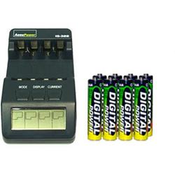 ACCUPOWER Iq-328 Aa / Aaa Lcd Charger + 8 Aaa Nimh Micro Batteries (1200 Mah)