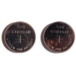 POWER PORTABLE 2-Pack Lir2032 3.6 Volt Lithium Ion Button Batteries