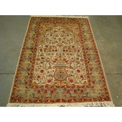 AHMEDANI Exclusive Tree Of Life Birds All Over Floral Designed Area Rugs Silk Wool Hand Knotted Carpet (6 X 4)'