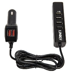 LINKE Smart-Ic Technology Quick Charge 3.0 60W 6 Port 1.5M Extended USB Cable Rapid Charging Car Charger