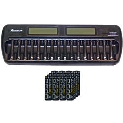 ACCUPOWER 16 Bay Aa / Aaa Lcd Battery Charger + 16 Aa 2600 Mah Acculoop-X Nimh Batteries
