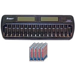 TENERGY 16 Bay Aa / Aaa Lcd Battery Charger + 16 Aaa 1000 Mah Nimh Batteries