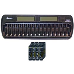 ACCUPOWER 16 Bay Aa / Aaa Lcd Battery Charger + 16 Aaa 1100 Mah Acculoop-X Nimh Batteries