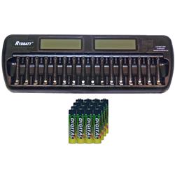 ACCUPOWER 16 Bay Aa / Aaa Lcd Battery Charger + 16 Aaa 1200 Mah Nimh Batteries