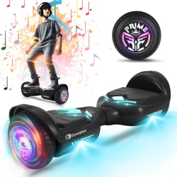 Gyrocopters Pro 6.0 All Terrain Hoverboards Speed up to 15km h 250W powerful motors 6.5 LED wheels 165 lbs weight capacity Bluetooth UL2272 certified Black Best Buy Canada