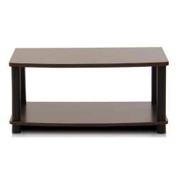 FURINNO Turn-N-Tube No Tools 2-Tier Elevated Tv Stands & Black - 11 X 23.8 X 15.8 In Dark Brown