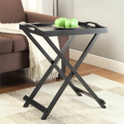 CONVENIENCE CONCEPTS Folding Tray Table With Finish In Black