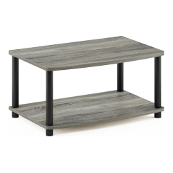 FURINNO Turn-N-Tube No Tools 2-Tier Elevated Tv Stands Oak Grey & - 11 X 23.8 X 15.8 In Black