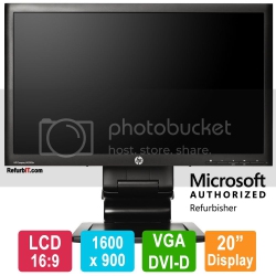HP Refurbished (Good) - La2006X 20-Inch Led Monitor, 16:9 Aspect Ratio, 1600X900, VGA, Dvi-D, Displayport