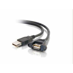 CABLES TO GO C2G 1.5Ft Panel-Mount USB 2.0 A Male to A Female Cable