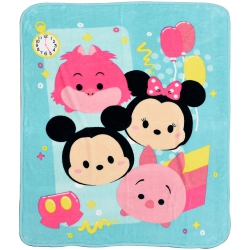 DISNEY Tsum Tsum Silky Soft Multicolor Throw Blanket - (40 X 50) Inch for Kids