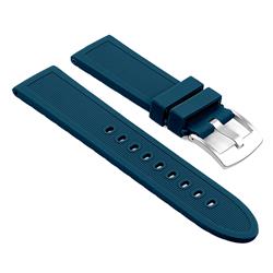 STRAPSCO Thick Silicone Band Strap for Suunto Core, Essential, And Traverse With Brushed Stailess Steel Buckle In In Blue