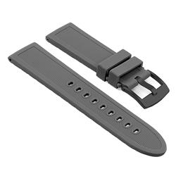 STRAPSCO Thick Silicone Band Strap for Suunto Core, Essential, And Traverse With Matte Buckle In Grey In Black